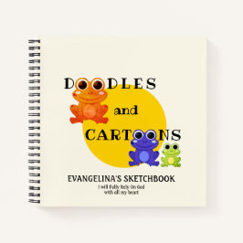Farbenfroher Frosch Custom Doodles Sketchbook Jour Notizbuch