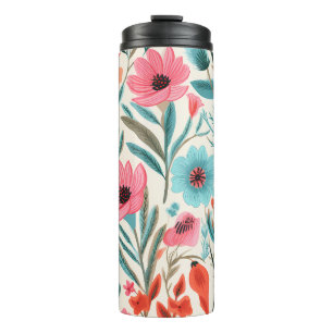 Farbenfroher Frühlingsgarten Floral Elegant Thermosbecher