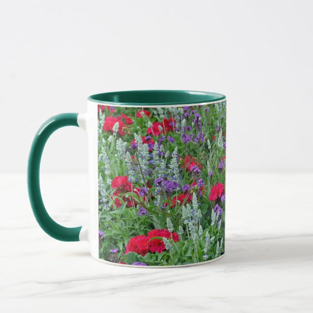 Farbenfroher Frühlingsgarten Tasse (Links)