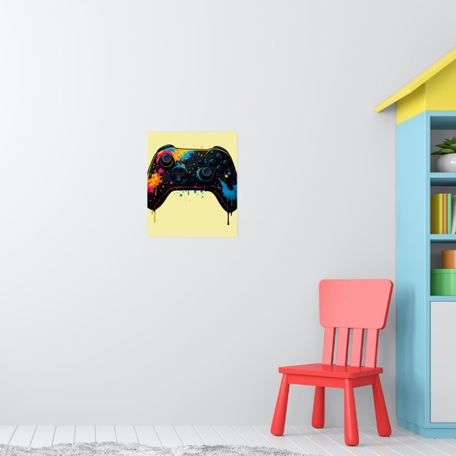 Farbenfroher Game-Controller-Aufkleber  Poster (Kinderzimmer 1)