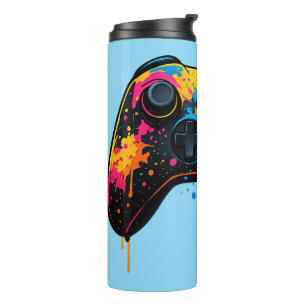 Farbenfroher Game-Controller-Aufkleber  Thermosbecher