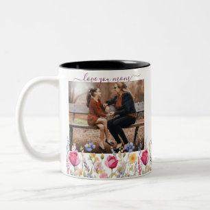 Farbenfroher Garten Boho Wildblumen Muttertags-Tas Zweifarbige Tasse
