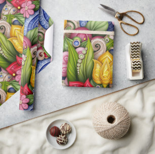 Farbenfroher Garten Geschenkpapier
