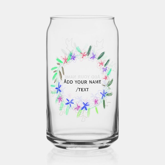 farbenfroher Gartenkranz Weihnachtsweihnachtsnacht Dosenglas (Vorderseite)