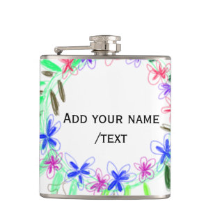 farbenfroher Gartenkranz Weihnachtsweihnachtsnacht Flachmann