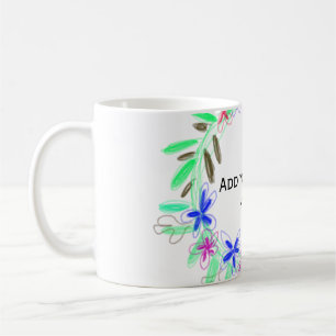farbenfroher Gartenkranz Weihnachtsweihnachtsnacht Kaffeetasse
