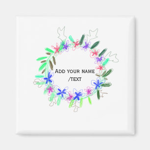 farbenfroher Gartenkranz Weihnachtsweihnachtsnacht Magnet
