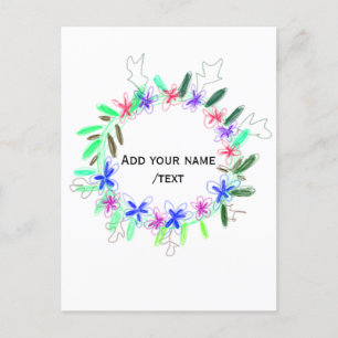 farbenfroher Gartenkranz Weihnachtsweihnachtsnacht Postkarte