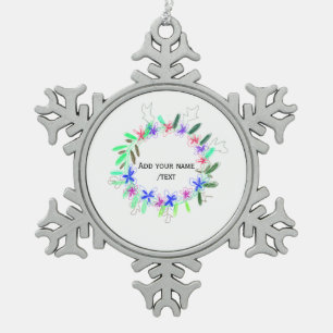 farbenfroher Gartenkranz Weihnachtsweihnachtsnacht Schneeflocken Zinn-Ornament