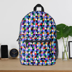 Farbenfroher geometrischer Muster-Rucksack Bedruckter Rucksack