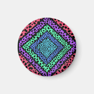 Farbenfroher geometrischer Regenbogen Gepard Tierd Magnet