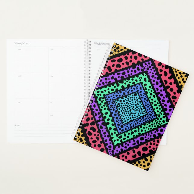 Farbenfroher geometrischer Regenbogen Gepard Tierd Planer (Anzeige)