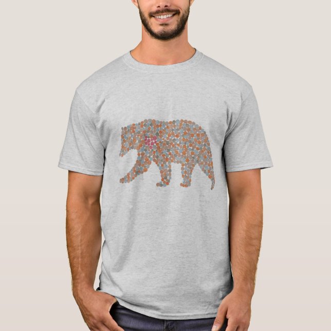 Farbenfroher gepunkteter Bär T-Shirt (Vorderseite)
