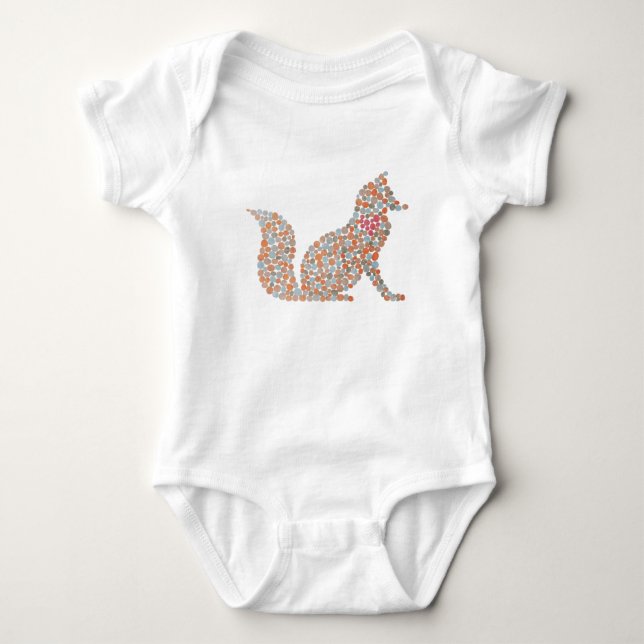 Farbenfroher gepunkteter Fuchs Baby Strampler (Vorderseite)