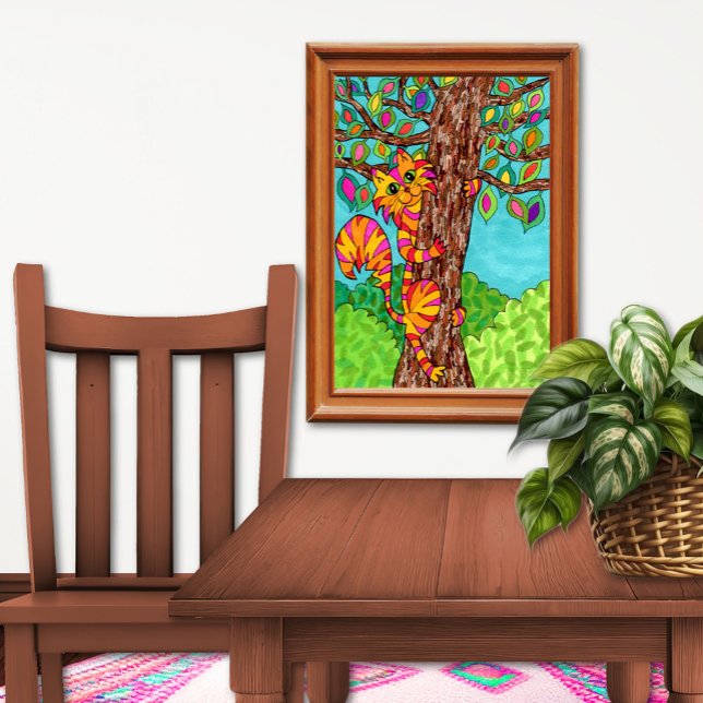 Farbenfroher gestreifter Katzenbaum Niedlicher Spa Poster (Von Creator hochgeladen)