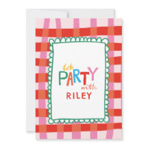 Farbenfroher Gingham "Lass's Party" Individuelle N