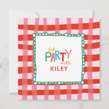 Farbenfroher Gingham "Lass's Party" Individuelle N