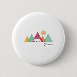 Farbenfroher Glacier National Park Montana Frauen Button
