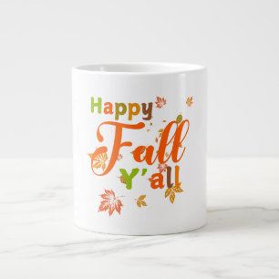 Farbenfroher glücklicher Fall Y'all mit Herbstblät Jumbo-Tasse