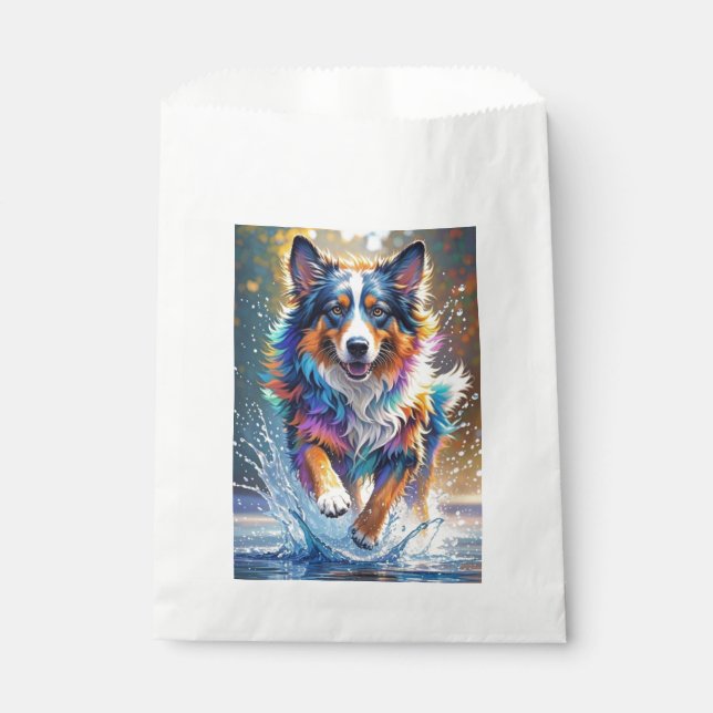 Farbenfroher, glücklicher, spielerischer lustiger  geschenktütchen (Vorderseite)