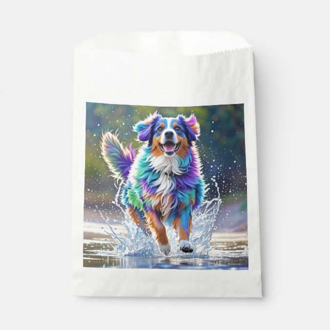 Farbenfroher, glücklicher, spielerischer lustiger  geschenktütchen (Vorderseite)