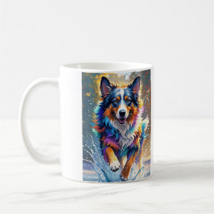 Farbenfroher, glücklicher, spielerischer lustiger kaffeetasse