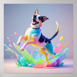 Farbenfroher, glücklicher, spielerischer lustiger poster