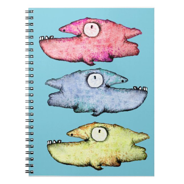 Farbenfroher, glücklicher Zahnfisch im Meer Notizblock (Vorderseite)