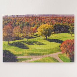Farbenfroher Golfplatz im Herbst Puzzle