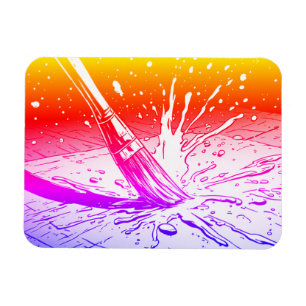 Farbenfroher Grafikstil Pinsel Farbe Spritzer Magnet