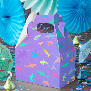Farbenfroher Hai unter dem Party der Meeresschule Geschenkschachtel