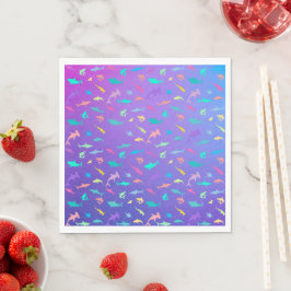 Farbenfroher Hai unter dem Party der Meeresschule Serviette