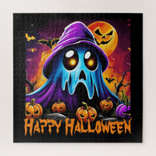 Farbenfroher Halloween-Geist-Kürbis Frohe Hallowee Puzzle