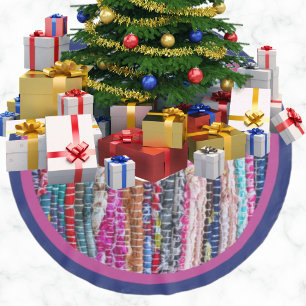 Farbenfroher Handgefertigter Brasilianischer Texti Polyester Weihnachtsbaumdecke