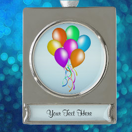 Farbenfroher Hauch von Balloons Banner-Ornament Silber