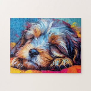 Farbenfroher Havanese schlafend Puzzle