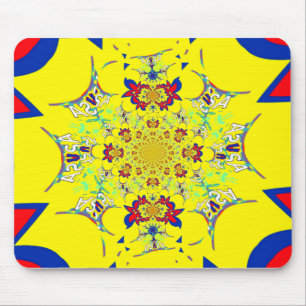Farbenfroher Heller Floraler Damast-Design-Kunst-D Mousepad