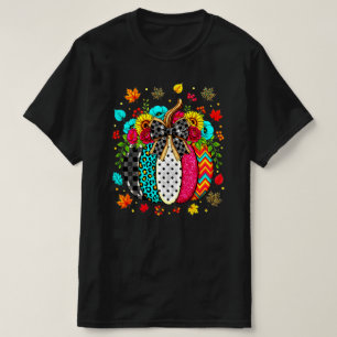 Farbenfroher Herbst-Blumen-Schleife Gruselzeit-Kür T-Shirt