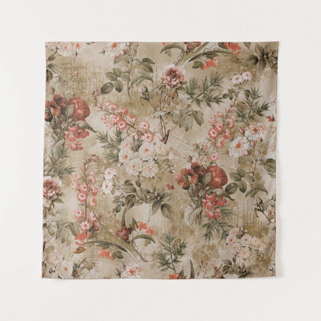 farbenfroher Hintergrund der Blume. Aquarell Illus Wandteppich (Vorderseite)