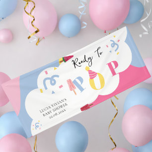 Farbenfroher Hintergrund Lutscher Baby Shower Banner