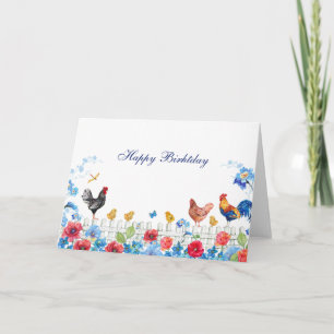 Farbenfroher Hühnerfarmgarten  Karte