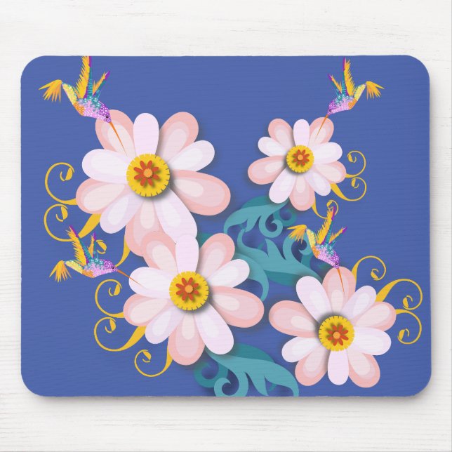 Farbenfroher Humming Bird Mousepad (Vorne)
