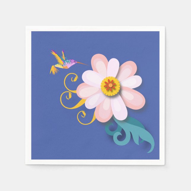 Farbenfroher Humming Bird Serviette (Vorderseite)