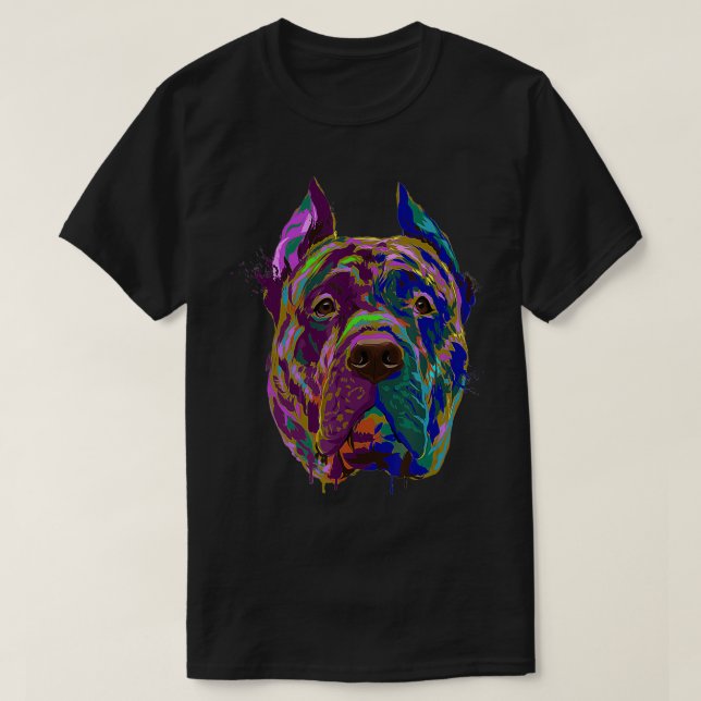 Farbenfroher Hund Perro De Presa Canario T-Shirt (Design vorne)