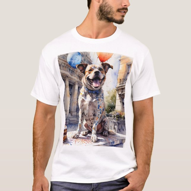 Farbenfroher Hundshund T-Shirt (Vorderseite)