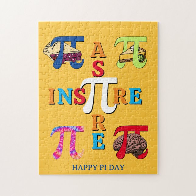 Farbenfroher Inspirier Aspire Pies Happy Pi Day Puzzle (Vertikal)