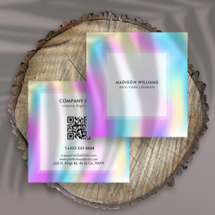 Farbenfroher irisierender Hintergrund Quadratische Visitenkarte