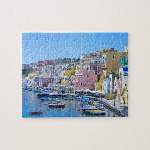 Farbenfroher italienischer Fischereihafen Puzzle