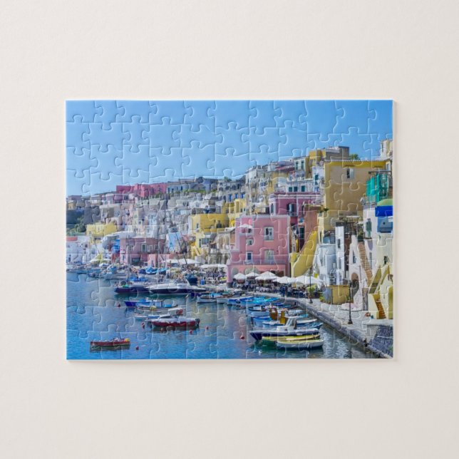Farbenfroher italienischer Fischereihafen Puzzle (Horizontal)