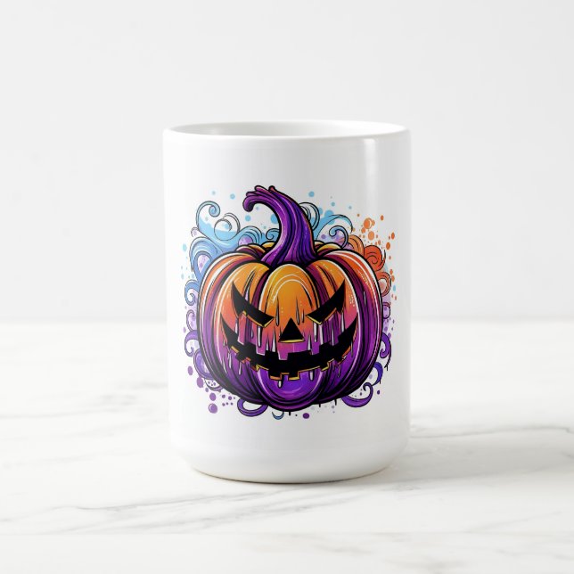 Farbenfroher Jack-O-Lantern Kaffeetasse (Mittel)